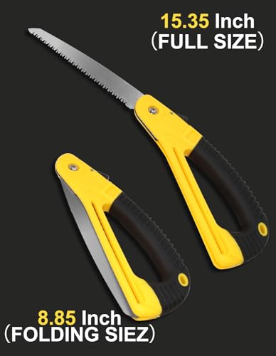 KIKETECH Folding Saw, Pruning Saw for Hand Guards, Hand Saw for Cutting Wood, 7-Inch Camping Saw with Sharp Blade Quality SK-5 Steel, Outdoor Small Camping Saw, Portable Garden Saw