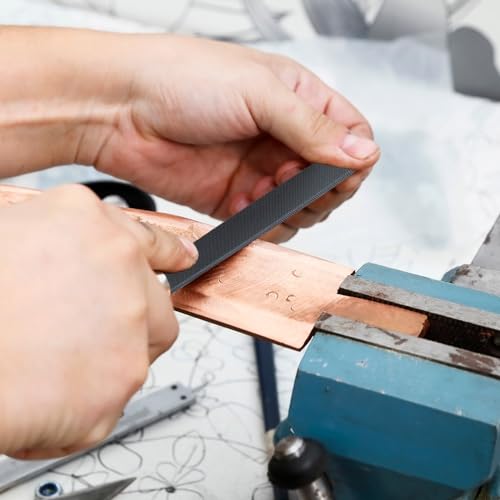 6-inch Flat Medium Cut File Double Cut Teeth High Hardened Steel Hand File Without Handle Suitable for Shaping Wood, Metal, Plastic