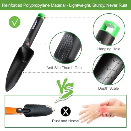 Garden Tool Set, Brewin Gardening Tool Set with Multi-Purpose Basket, Garden Kneeler, Trowel, Transplanter, Fork, Cultivator, Hand Hoe, Claw. Sturdy & Lightweight Outdoor Hand Tools