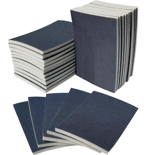 SACKORANGE 20 PCS 3 x 4 Inch 400-3000 Grit Sanding Sponge Set, Ultra Fine Sanding Sponges Pads, Soft Foam Hand Sander Block Wet Dry Sandpaper for Model Drywall Metal Wood Furniture Polishing