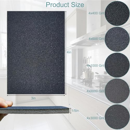 SACKORANGE 20 PCS 3 x 4 Inch 400-3000 Grit Sanding Sponge Set, Ultra Fine Sanding Sponges Pads, Soft Foam Hand Sander Block Wet Dry Sandpaper for Model Drywall Metal Wood Furniture Polishing