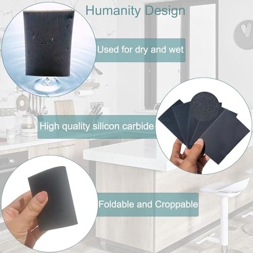 SACKORANGE 20 PCS 3 x 4 Inch 400-3000 Grit Sanding Sponge Set, Ultra Fine Sanding Sponges Pads, Soft Foam Hand Sander Block Wet Dry Sandpaper for Model Drywall Metal Wood Furniture Polishing