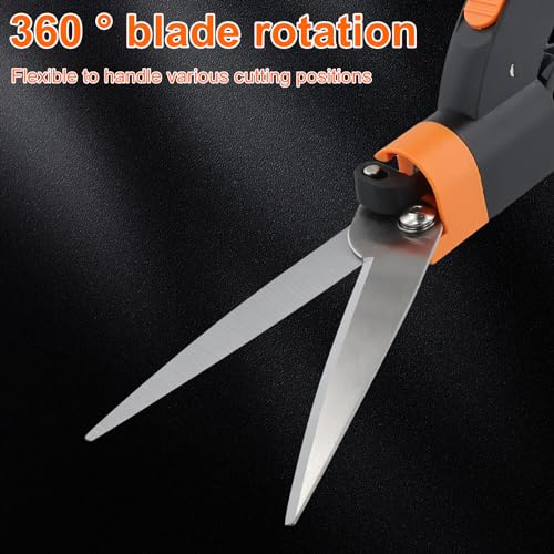 Grass Shears Handheld, Grass Clipper Cutter Plant Cutting Scissors, Stainless Steel Hand Lawn Scissors, Ultra-Sharp Grass Shears Manual Multifunction Gardening Trimming Shears 360 Degree Swivel Blades