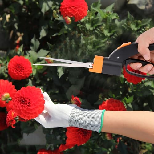 Grass Shears Handheld, Grass Clipper Cutter Plant Cutting Scissors, Stainless Steel Hand Lawn Scissors, Ultra-Sharp Grass Shears Manual Multifunction Gardening Trimming Shears 360 Degree Swivel Blades
