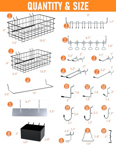 238PCS Pegboard Accessories Organizer Kit with Bins & Hooks