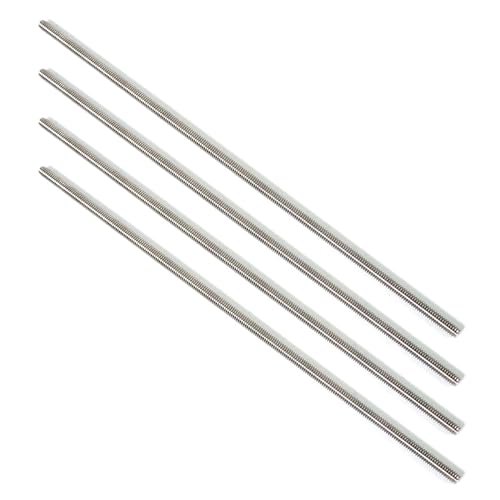 NIDAYE Stainless Steel Fully Threaded Rod, 1/4" -20 Thread Size, 12" Length, Right Hand Threads, 4 Pieces