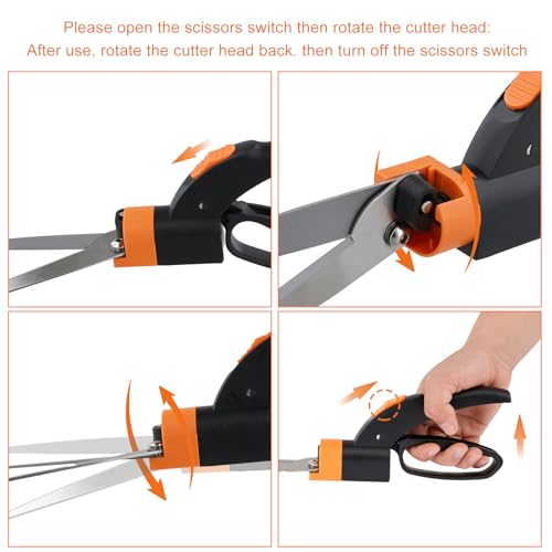Grass Shears Handheld, Grass Clipper Cutter Plant Cutting Scissors, Stainless Steel Hand Lawn Scissors, Ultra-Sharp Grass Shears Manual Multifunction Gardening Trimming Shears 360 Degree Swivel Blades