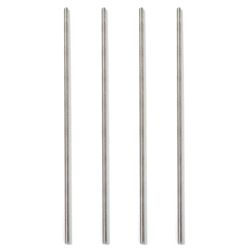 NIDAYE Stainless Steel Fully Threaded Rod, 1/4" -20 Thread Size, 12" Length, Right Hand Threads, 4 Pieces