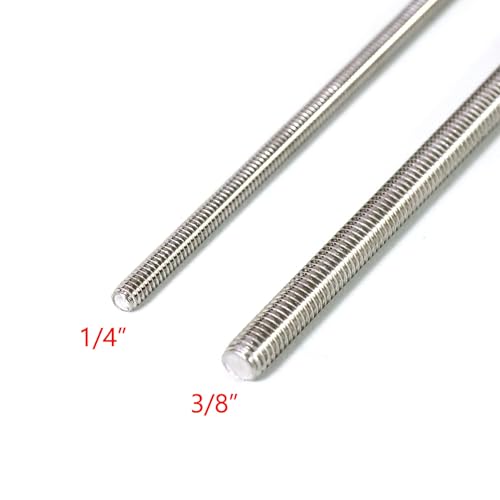 NIDAYE Stainless Steel Fully Threaded Rod, 1/4" -20 Thread Size, 12" Length, Right Hand Threads, 4 Pieces