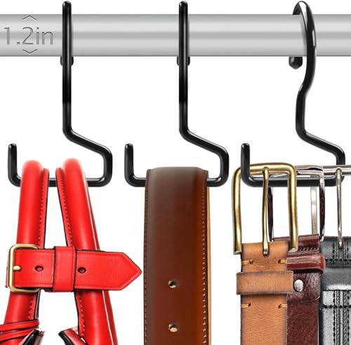 Dapute 8 Pack Purse Hanger for Closet, Large Purse Hooks for Closet Rod, Black Bag Holder for Closet, Purse Organizer for Hanging Handbags, Belts, Hat, Jeans