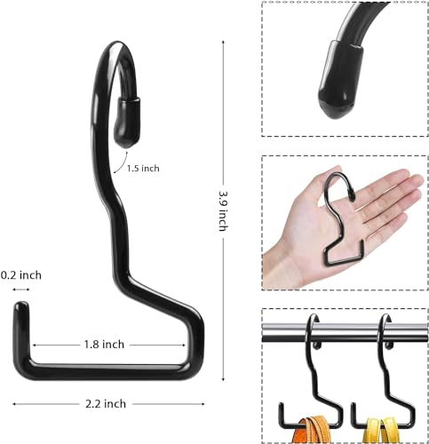 Dapute 8 Pack Purse Hanger for Closet, Large Purse Hooks for Closet Rod, Black Bag Holder for Closet, Purse Organizer for Hanging Handbags, Belts, Hat, Jeans