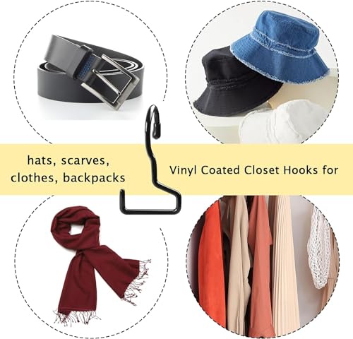 Dapute 8 Pack Purse Hanger for Closet, Large Purse Hooks for Closet Rod, Black Bag Holder for Closet, Purse Organizer for Hanging Handbags, Belts, Hat, Jeans