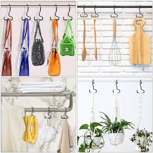 12 Pack Purse Hangers,Purse Organizer for Closet, Backpack Hanger Hooks for Closet,Vinyl Coated Anti-Slip Metal Bag Hanger for Hanging Purses,Jeans, Ties, Handbags, Belts, Scarves,Hats