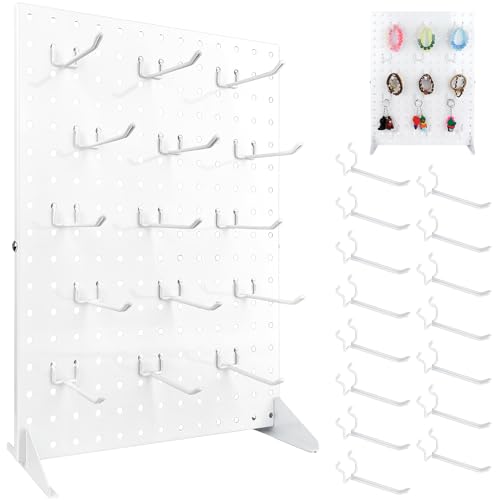 Metal Pegboard Display Stand with 15 Peg Hooks