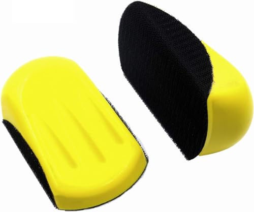 2 Pack Sanding Blocks 5 Inch Hook and Loop Hand Sanding Mouse Sand Pad Hook Backing Plate for Wood Furniture Restoration Home Arts and Crafts