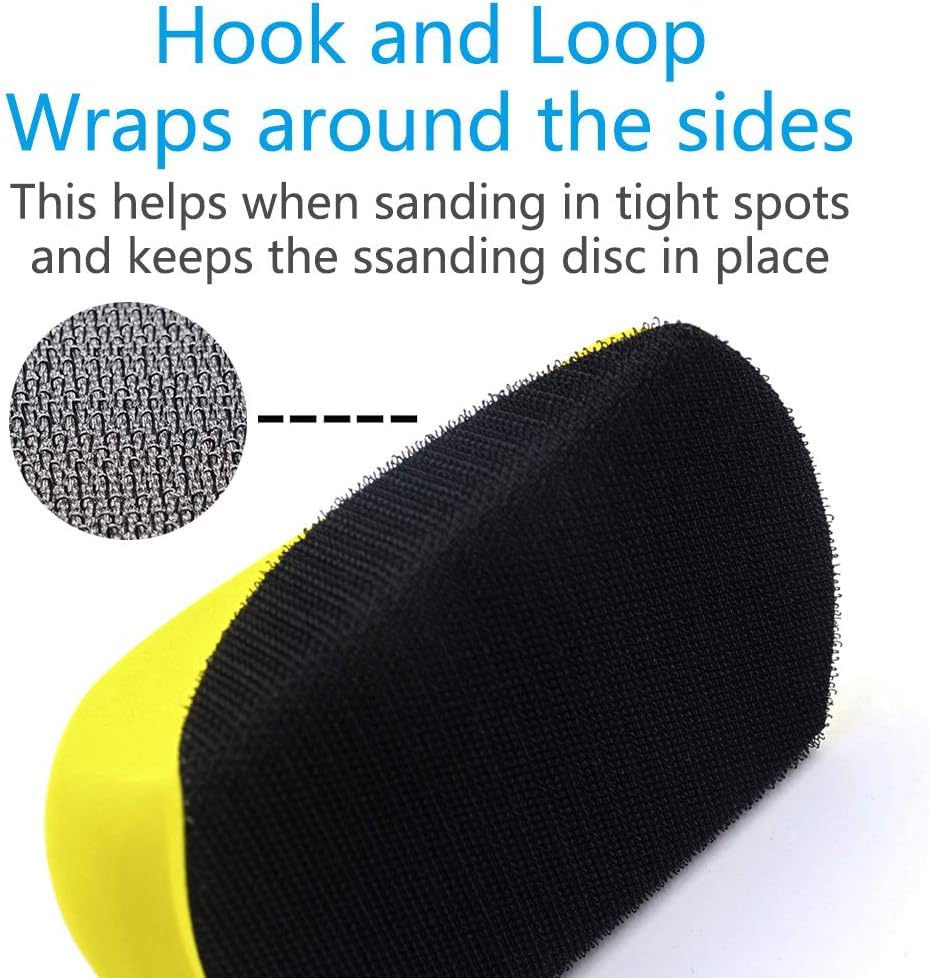 2 Pack Sanding Blocks 5 Inch Hook and Loop Hand Sanding Mouse Sand Pad Hook Backing Plate for Wood Furniture Restoration Home Arts and Crafts