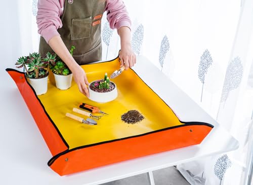 Josteve Plant Repotting Mat, 5Pcs Succulent Tools Mini Garden Small Gardening Tools Indoor, Pruning Shear Gardening Scissor, Hand Tool kit for Bonsai, Cactus, Fairy, Houseplant Transplanting, Seedling