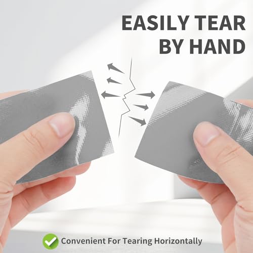 Grey Duct Tape Heavy Duty Waterproof, 40 Yards X 2 Inch, 9 Mils Thickness Strong Adhesive Sticky, No Residue, Easy Tear by Hand for Home Repairs Indoor Outdoor Crafts Packing HVAC and Construction