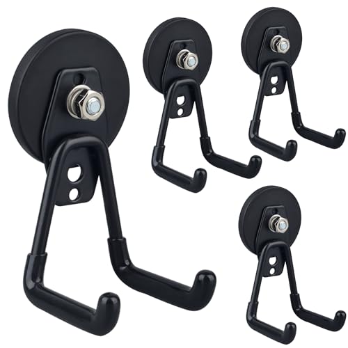 ULIBERMAGNET 4 Pack Heavy Duty Magnetic Garage Hooks