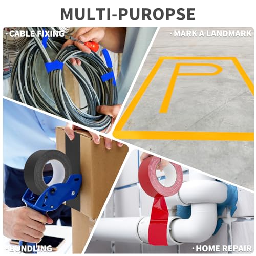 Grey Duct Tape Heavy Duty Waterproof, 40 Yards X 2 Inch, 9 Mils Thickness Strong Adhesive Sticky, No Residue, Easy Tear by Hand for Home Repairs Indoor Outdoor Crafts Packing HVAC and Construction