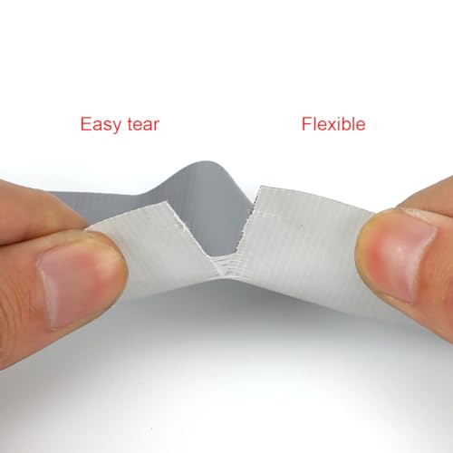 XUXU 3 Pack Duct Tape Heavy Duty Waterproof Silver Duct Tape, Strong Adhesive Duct Tape Bulk for Indoor Outdoor Repairs Tear by Hand, 60 Yards x 2 Inch Total