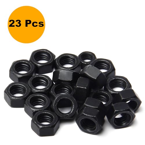 M8-1.25 Hex Nuts, Carbon Steel, Black Oxide, M8 x 1.25mm Hex Drive, Grade 8.8, Metric, Right Hand, 13mm/0.5" Width, 6.5mm/0.25" Height, Replacement Nut with Plastic Case for DIY Home Mechanism 23 Pack