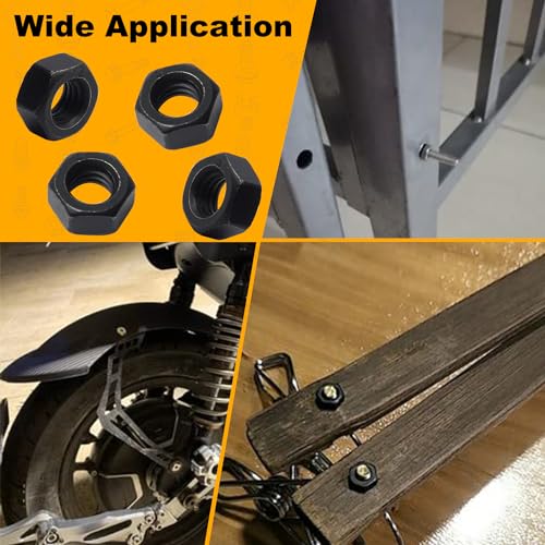 M8-1.25 Hex Nuts, Carbon Steel, Black Oxide, M8 x 1.25mm Hex Drive, Grade 8.8, Metric, Right Hand, 13mm/0.5" Width, 6.5mm/0.25" Height, Replacement Nut with Plastic Case for DIY Home Mechanism 23 Pack