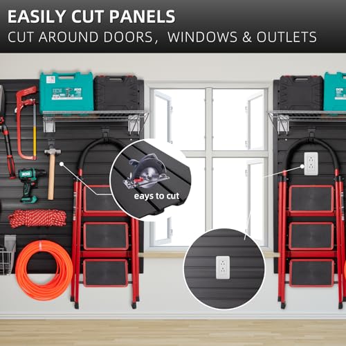 4x8 ft Slatwall Panels Set with Garage Organizer