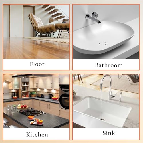 Gjinxi Caulk Tool Set 4 Pcs Sealant Silicone Finishing Kits 3 in 1 Scraper Multifunction Hand Tools Orange Grout Caulk Remover Applicator for Kitchen Bathroom Floor Sealant Sealing