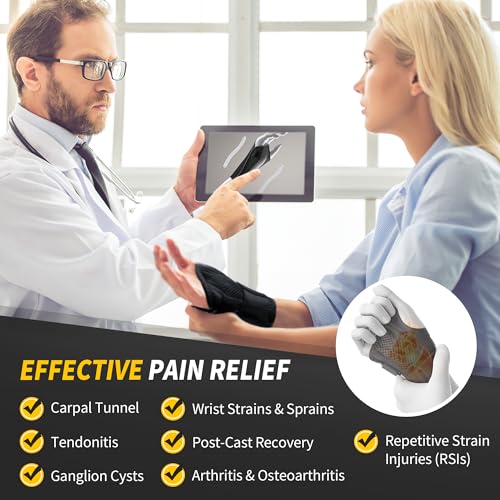 CAMBIVO Wrist Brace for Carpal Tunnel Night Support, Adjustable Wrist Splint for Pain Relief, Sprained Wrist, Arthritis, Tendonitis, RSI, Wrist Support Hand Brace for Men and Women