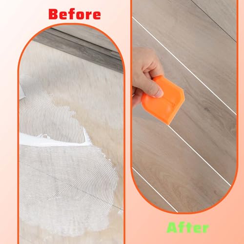 Gjinxi Caulk Tool Set 4 Pcs Sealant Silicone Finishing Kits 3 in 1 Scraper Multifunction Hand Tools Orange Grout Caulk Remover Applicator for Kitchen Bathroom Floor Sealant Sealing