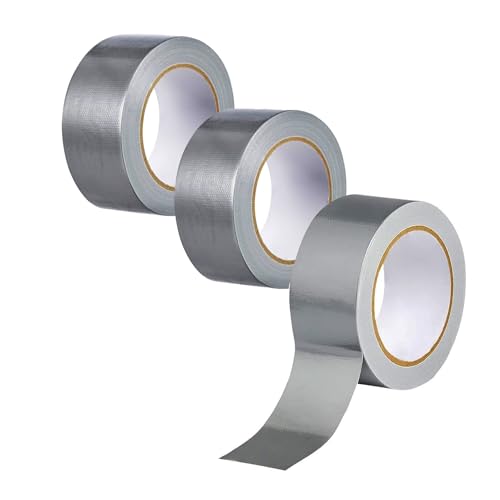 Amanbo 3-Pack Duct Tape Heavy Duty Waterproof Gray Duct Tape, 66 Yards x 1.88 Inch Strong Adhesive Duct Tape No Residue Bulk for Home Use, DIY, Projects, Outdoor Repairs Tear by Hand