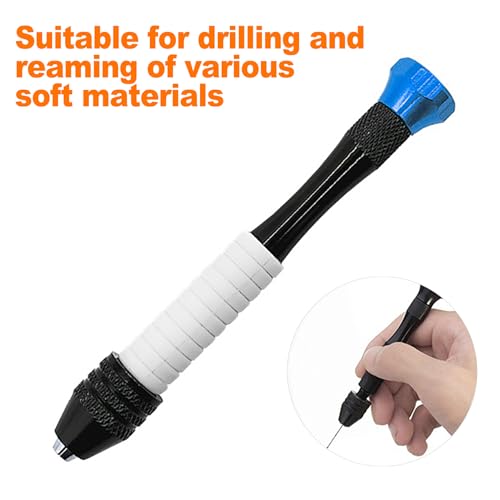 CoguZed 26 Pcs Jewelry Hand Drill Set, Versatile Pin Vise Craft Drill for Jewelry Making, High Precision Manual Drill with Mini Twist Drill Bits, Ideal for Wood, Plastic, Miniature Crafting(Blue)