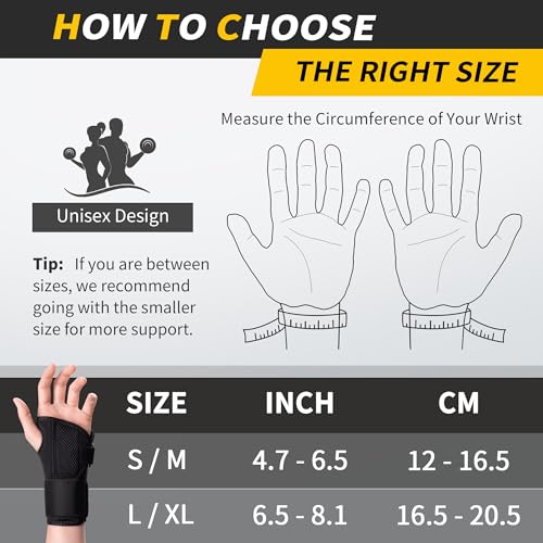 CAMBIVO Wrist Brace for Carpal Tunnel Night Support, Adjustable Wrist Splint for Pain Relief, Sprained Wrist, Arthritis, Tendonitis, RSI, Wrist Support Hand Brace for Men and Women