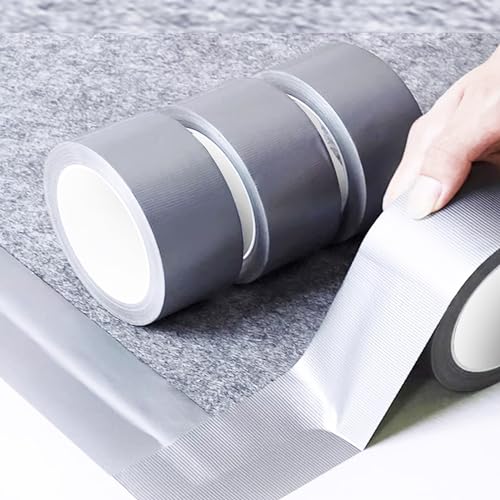Amanbo 3-Pack Duct Tape Heavy Duty Waterproof Gray Duct Tape, 66 Yards x 1.88 Inch Strong Adhesive Duct Tape No Residue Bulk for Home Use, DIY, Projects, Outdoor Repairs Tear by Hand