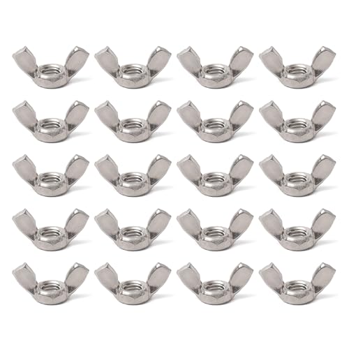 QXSKSLH 20PCS 3/8"-16 Wing Nuts,304 Stainless Steel Wing Nuts Butterfly Nut Fasteners Parts Screws Hand Twist Tighten Ear