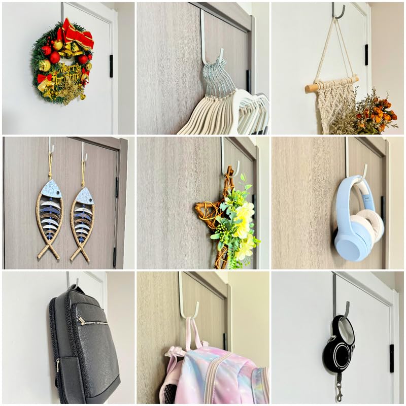 Mars-Rock Over Door Hooks Set of 6 - Grey
