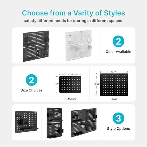 PEGZONE Metal Pegboard Wall Organizer Kit