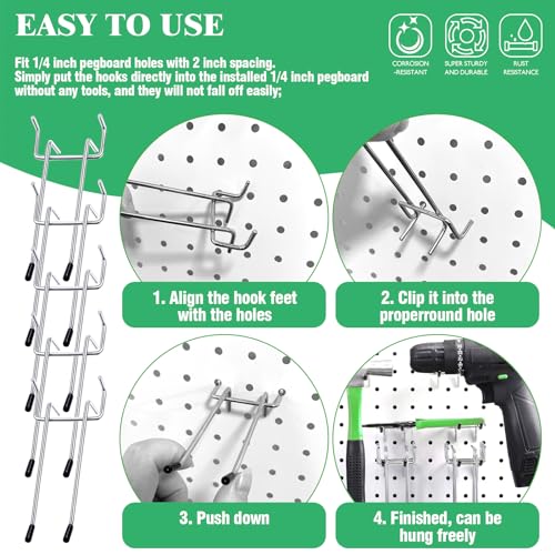 50Pcs 5" Double Arm Pegboard Hooks Set