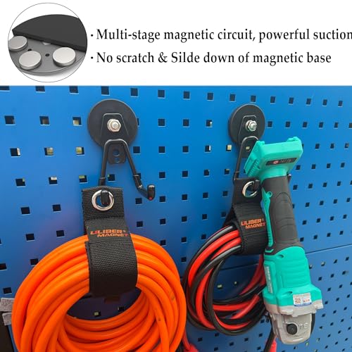 ULIBERMAGNET 4 Pack Heavy Duty Magnetic Garage Hooks