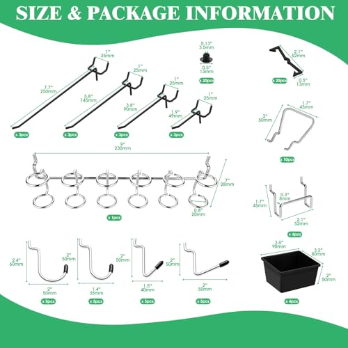 Yauhar 87-Piece Pegboard Organizer Accessories Set