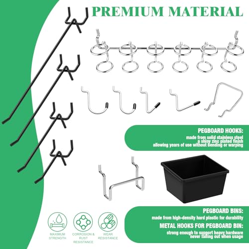 Yauhar 87-Piece Pegboard Organizer Accessories Set