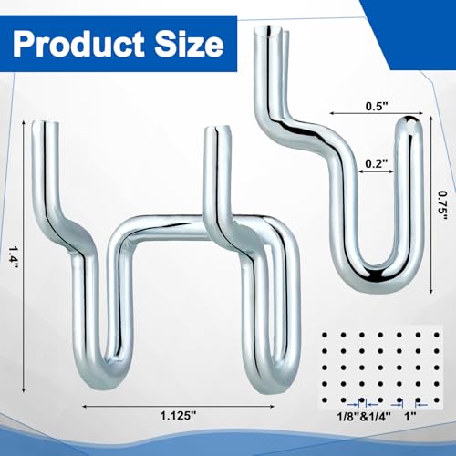 25 Heavy-Duty Metal Pegboard Hooks for Tools