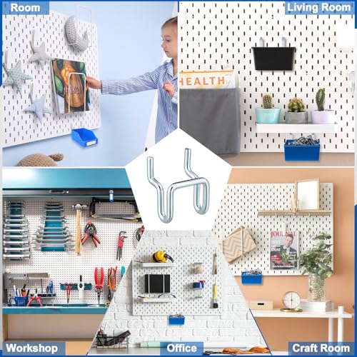 25 Heavy-Duty Metal Pegboard Hooks for Tools