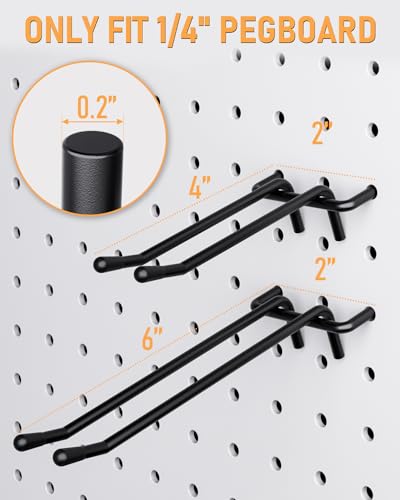 36 Pack Heavy Duty Pegboard Hooks for Organizing
