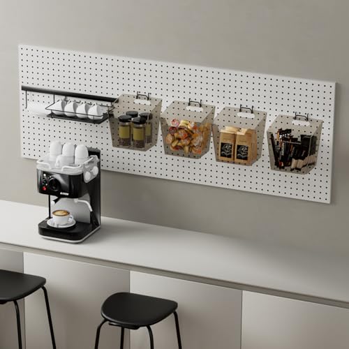 Clear Pegboard Cups with Hooks - 6 Pack