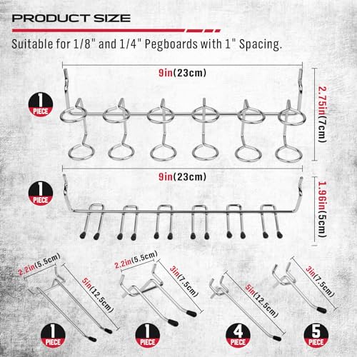 121 Pcs Durable Pegboard Hooks Assortment Tools