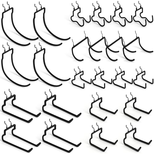 24 Pack Heavy Duty 1/4 Inch Pegboard Hooks