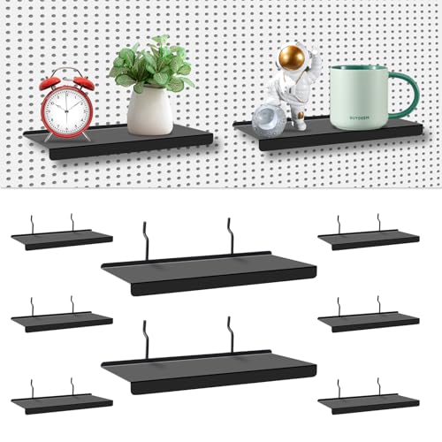 10-Pack Metal Pegboard Shelves, 10x4.3 Inch