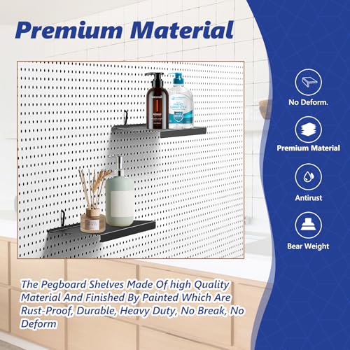 10-Pack Metal Pegboard Shelves, 10x4.3 Inch
